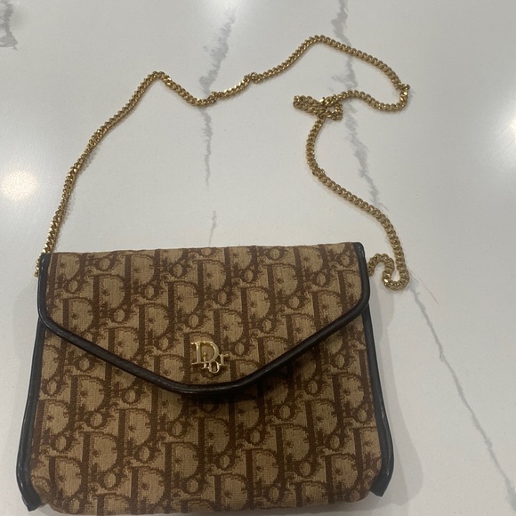 Vintage Dior purse, brown with gold chain - Picture 1 of 7